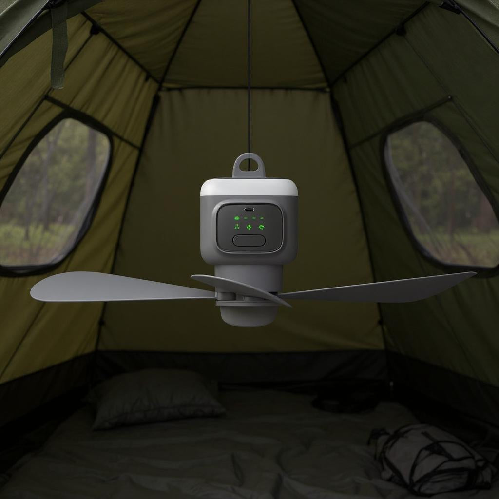 Ventilateur Plafonnier Portable avec Télécommande et Lumière LED