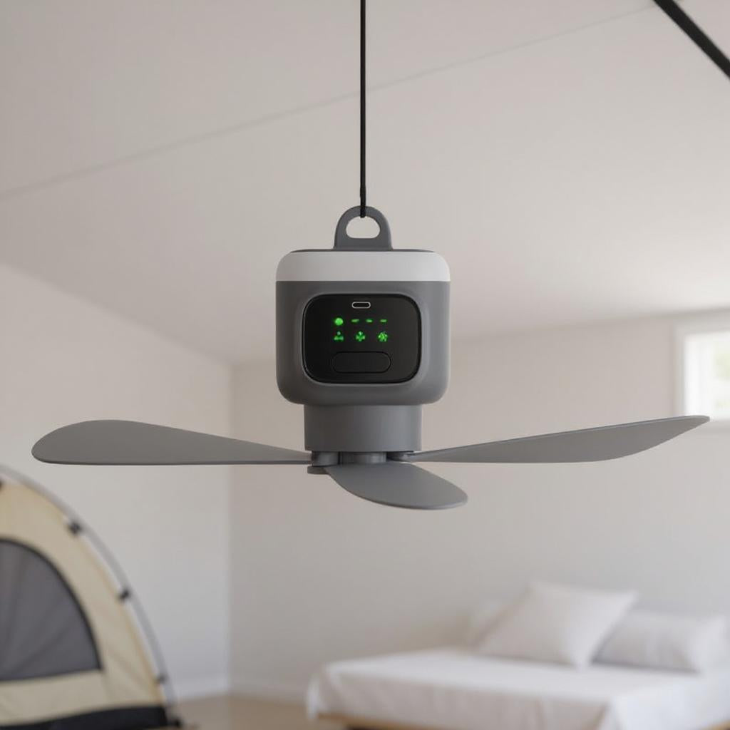 Ventilateur Plafonnier Portable avec Télécommande et Lumière LED