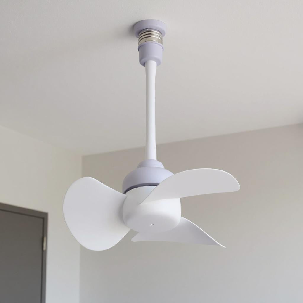 Ventilateur Plafonnier Mini LED avec Base E27 et Alimentation USB