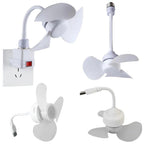 Ventilateur Plafonnier Mini LED avec Base E27 et Alimentation USB
