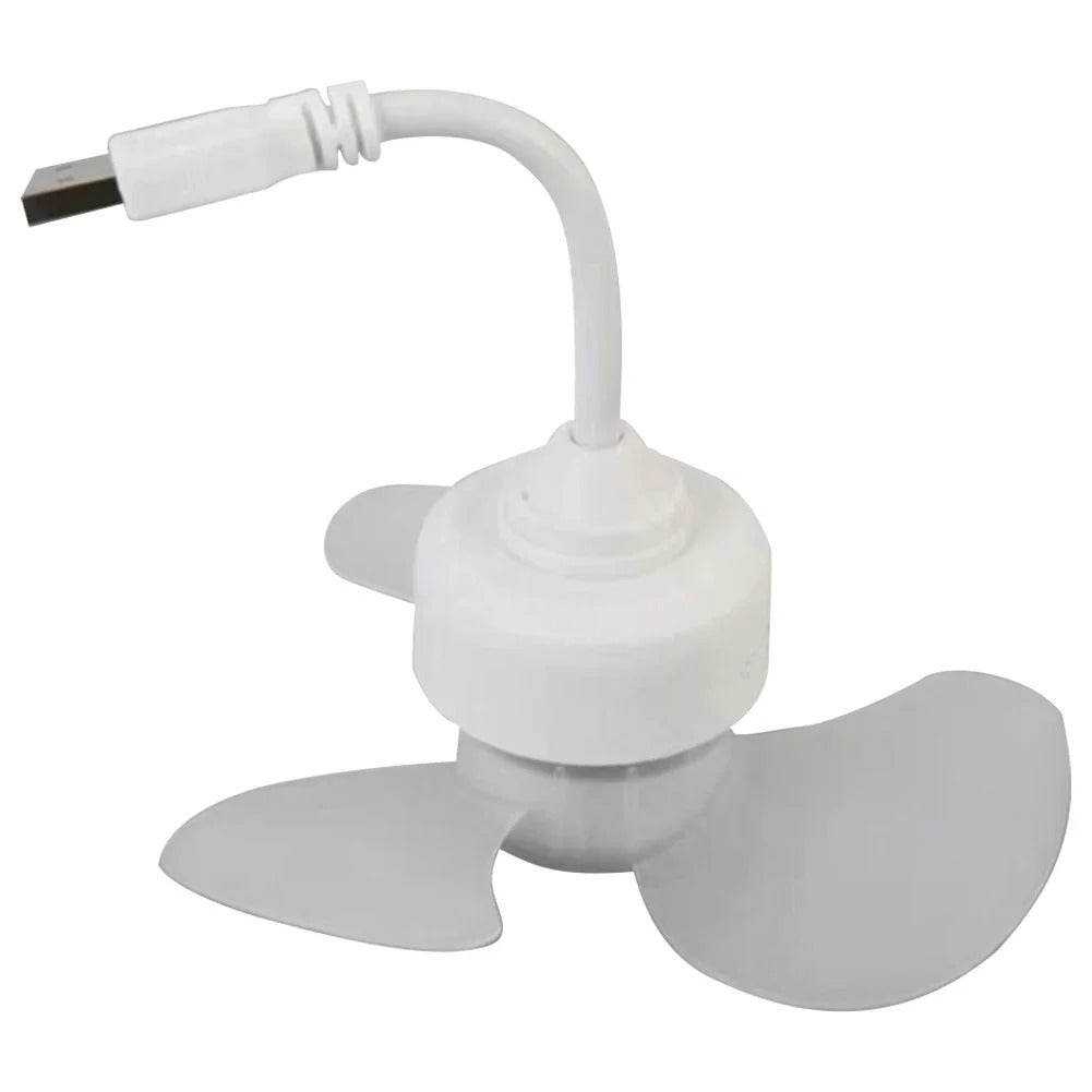 Ventilateur Plafonnier Mini LED avec Base E27 et Alimentation USB